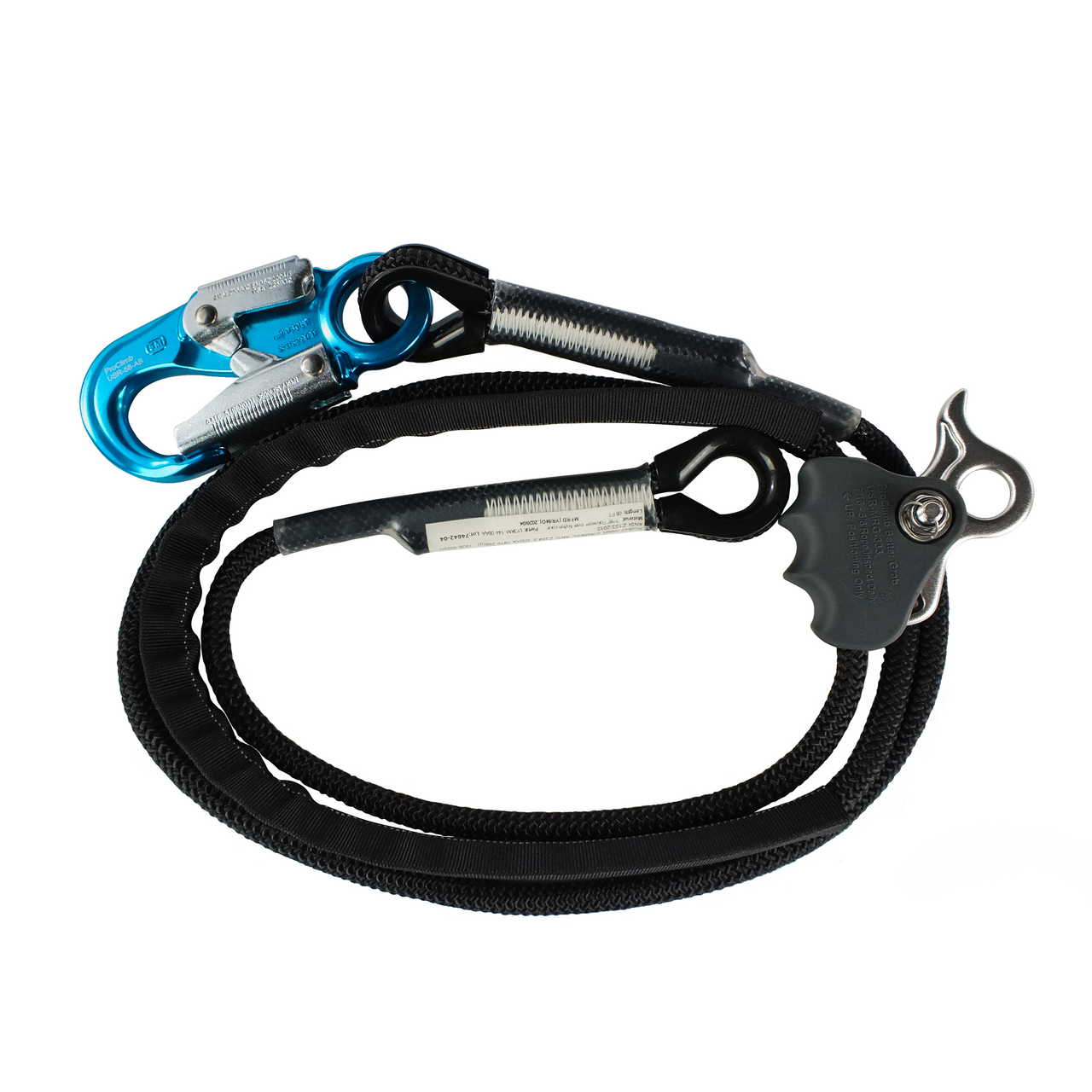 Pelican Rope Better Grab 3 Positioning Lanyard with ANSI Aluminum Snap Hook - Professional Lineman System
