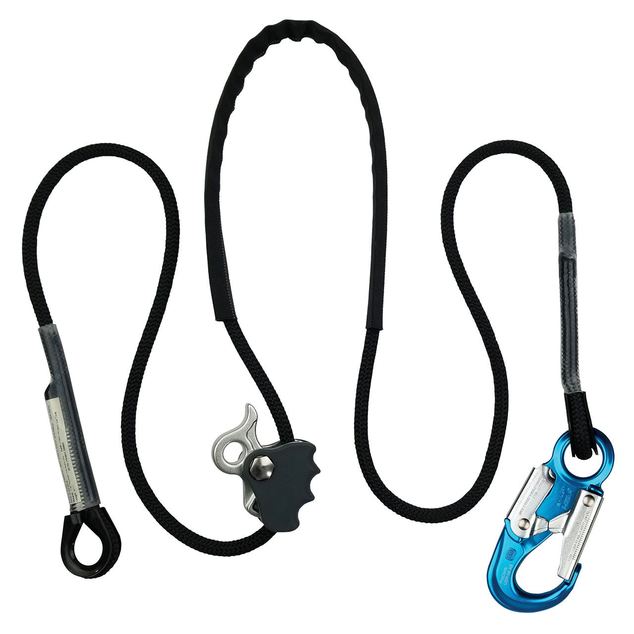 Pelican Rope Better Grab 3 Positioning Lanyard with ANSI Aluminum Snap Hook - Professional Lineman System