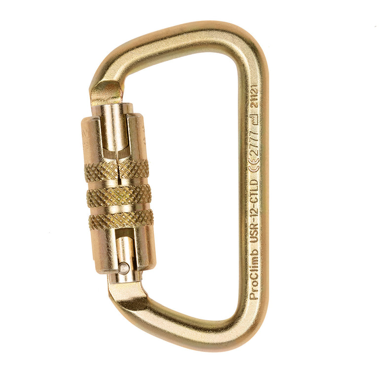 USR-12-CTLD Professional Steel Carabiner - 45kN Twist-Lock Gate for Tree Climbing & Rigging