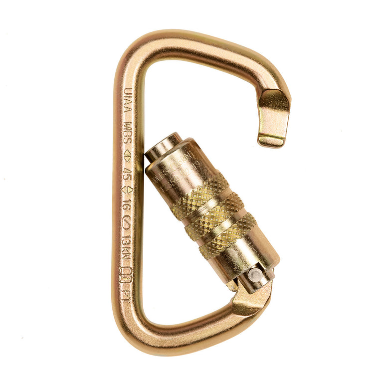 USR-12-CTLD Professional Steel Carabiner - 45kN Twist-Lock Gate for Tree Climbing & Rigging