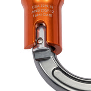 ProClimb I-Beamer Twist Lock Oval Carabiner, NFPA Certified, 27kN MBS, 23mm Gate, 3.4oz, Hot Forged Aluminum, I-Beam Design for Strength