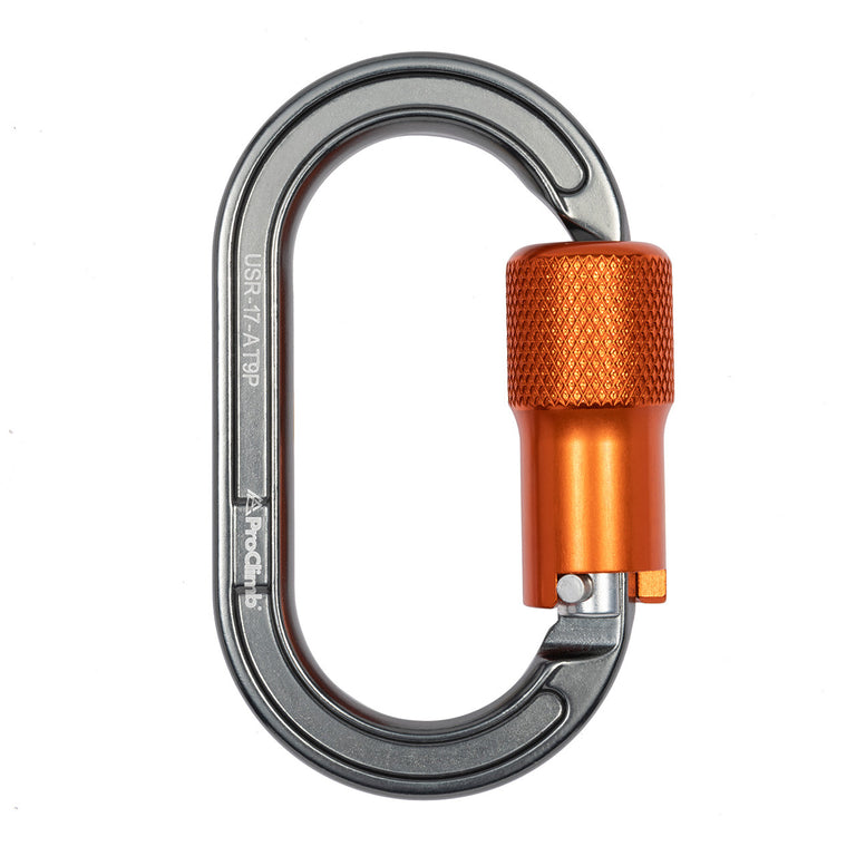 ProClimb I-Beamer Twist Lock Oval Carabiner - NFPA Certified 27kN Aluminum