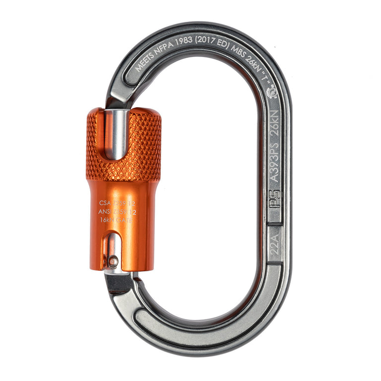 ProClimb I-Beamer Twist Lock Oval Carabiner - NFPA Certified 27kN Aluminum