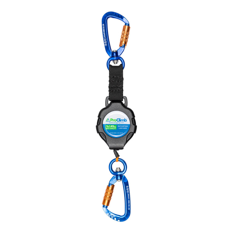ProClimb 42" Retractable Self-Locking Tool Lanyard - 1lb Capacity with Carabiner Attachment