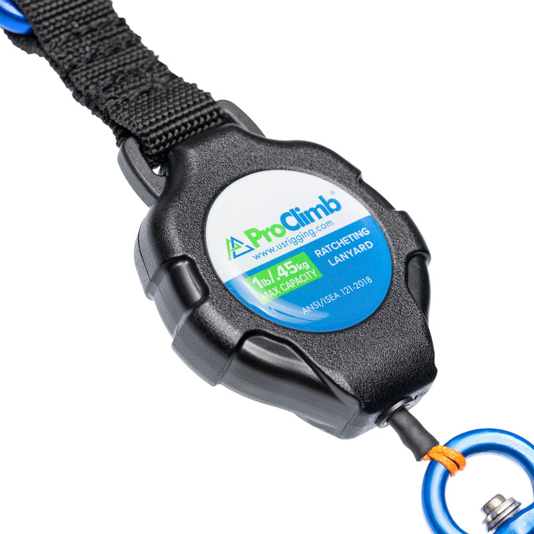 ProClimb 42" Retractable Self-Locking Tool Lanyard - 1lb Capacity with Carabiner Attachment