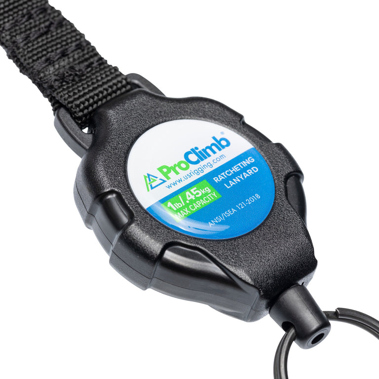 42" Retractable Tool Lanyard - ANSI 121 Certified - 1 lb Capacity - Auto-Locking Carabiner - Non-Conductive Rope