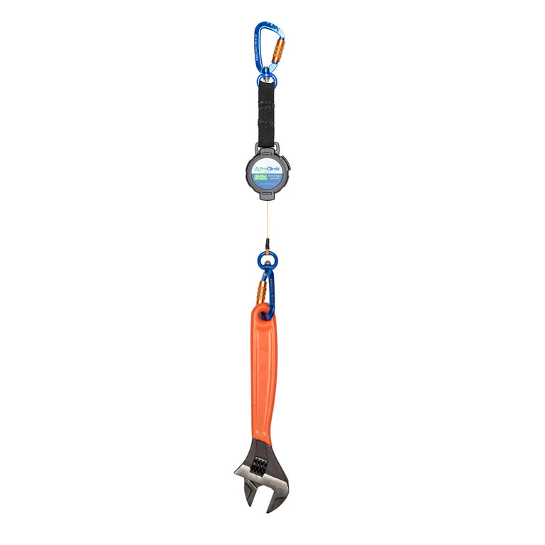 46" Retractable Tool Lanyard - Self-Locking Carabiner - 2lb Capacity - Automatic Retraction for Drop Prevention