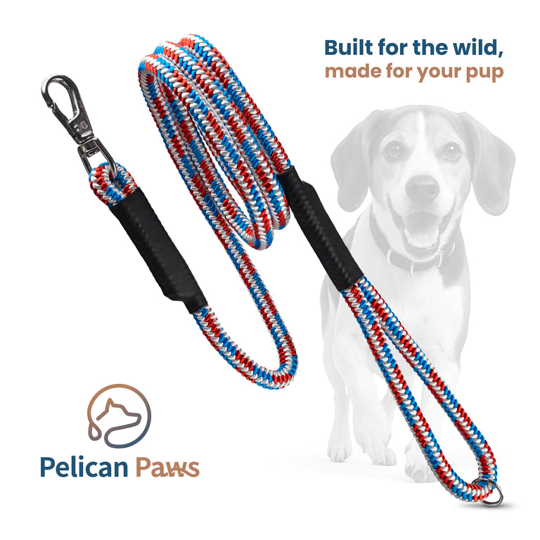 Pelican Paws Heavy-Duty Dog Leash 6ft - Premium Braided Rope with 7,000 lb Break Strength | Made in USA