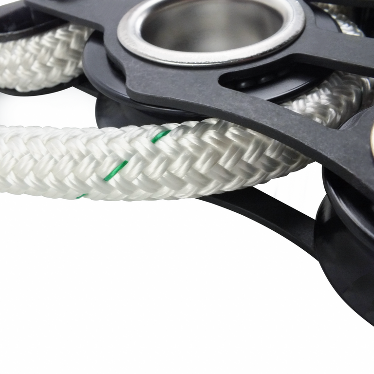 ProClimb Aluminum Fiddle Block Set - 50ft Double Braid Rope - 2:1 Mechanical Advantage - WLL 1,000 lbs
