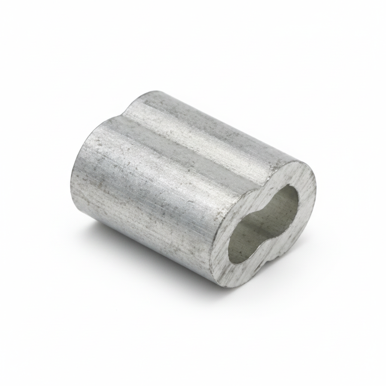 Aluminum Duplex Sleeves - Oval Cable Ferrules for Wire Rope (Sold in Packs)
