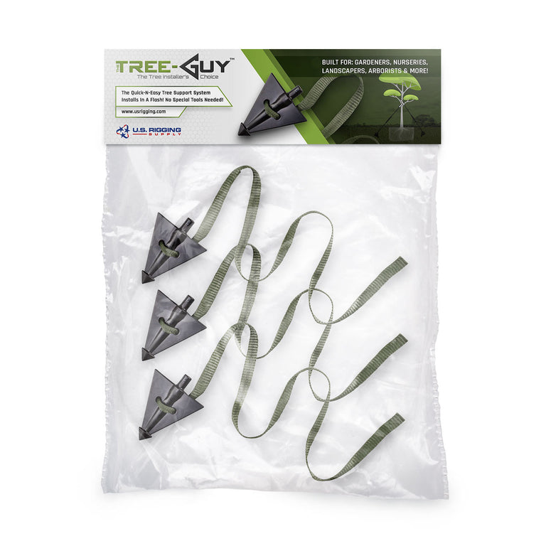 Professional Tree Anchoring System Kit - Arrow Anchors with 12ft Webbing (3-Pack)