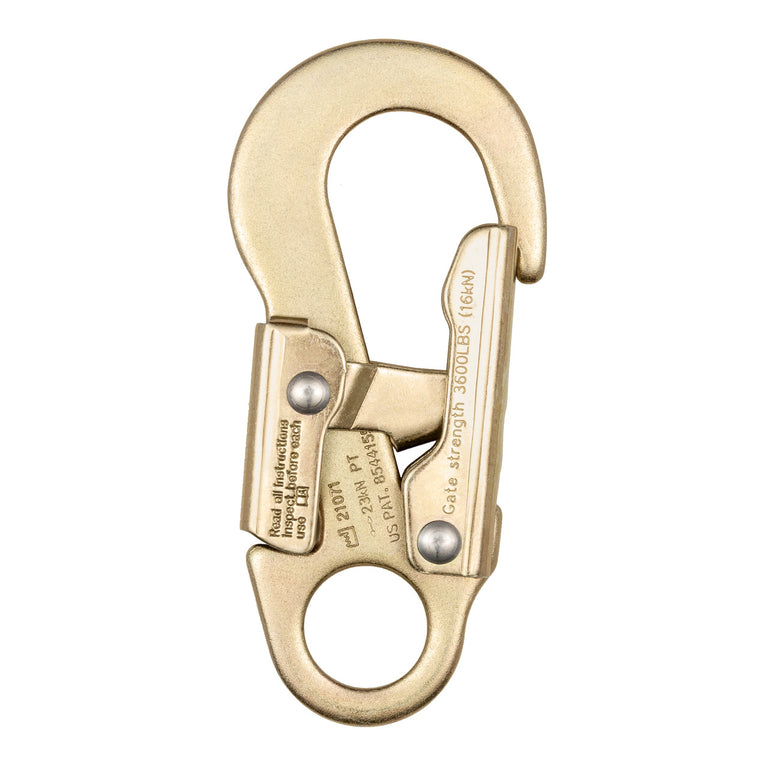 ANSI Steel Snap Hook - Double Action Self-Locking - 23kN (5,171 lb) MBS - Fall Protection Carabiner