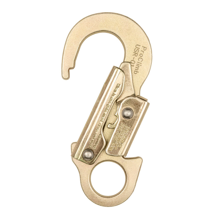 ANSI Steel Snap Hook - Double Action Self-Locking - 23kN (5,171 lb) MBS - Fall Protection Carabiner