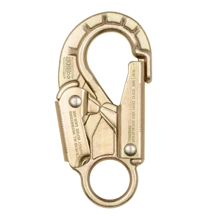 ANSI Forged Steel Snap Hook with Fixed Eye - Double Action Double Lock - 23kN (5,171 lb) MBS - Fall Protection
