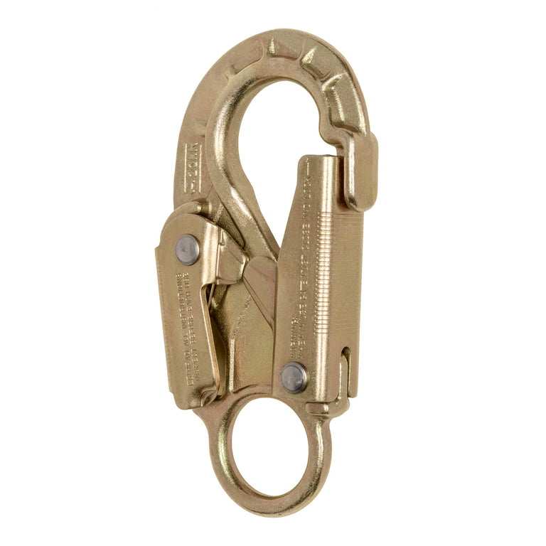 ANSI Forged Steel Snap Hook with Fixed Eye - Double Action Double Lock - 23kN (5,171 lb) MBS - Fall Protection