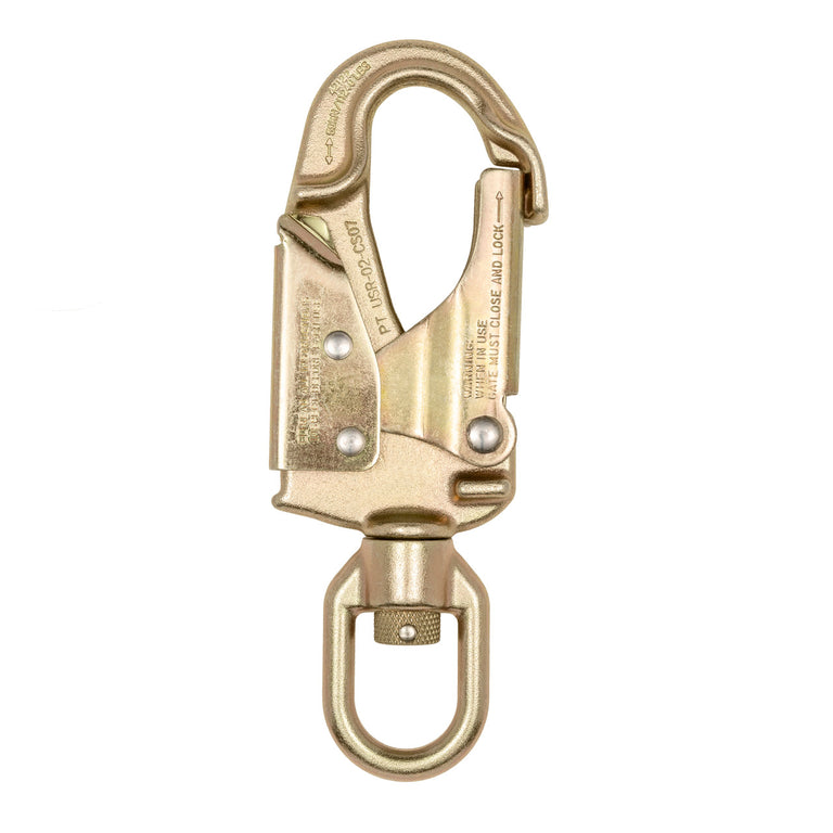 ANSI Forged Steel Swivel Snap Hook - Double Action Self-Locking - 50kN (11,240 lb) MBS - Heavy-Duty Fall Protection