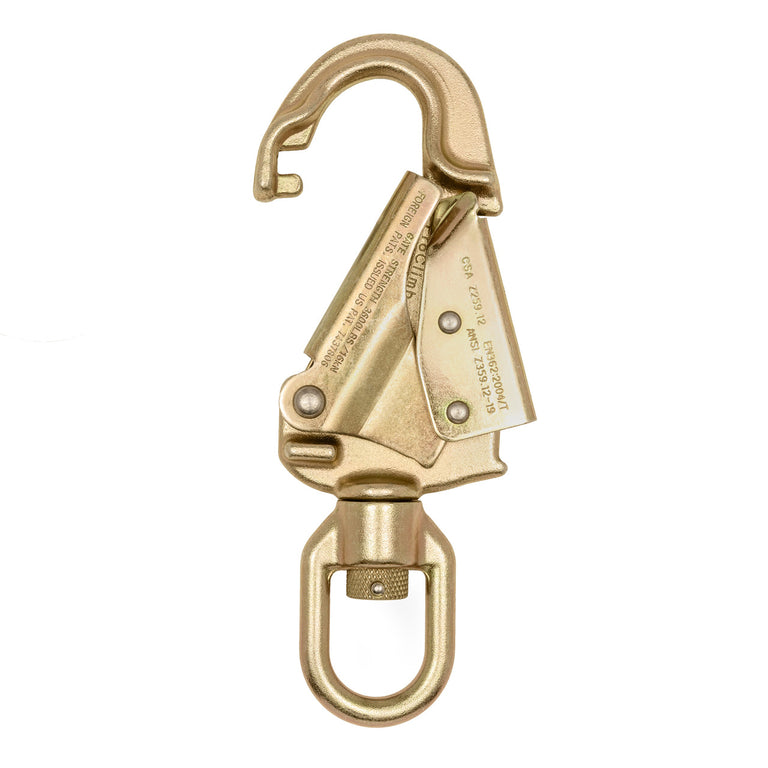 ANSI Forged Steel Swivel Snap Hook - Double Action Self-Locking - 50kN (11,240 lb) MBS - Heavy-Duty Fall Protection