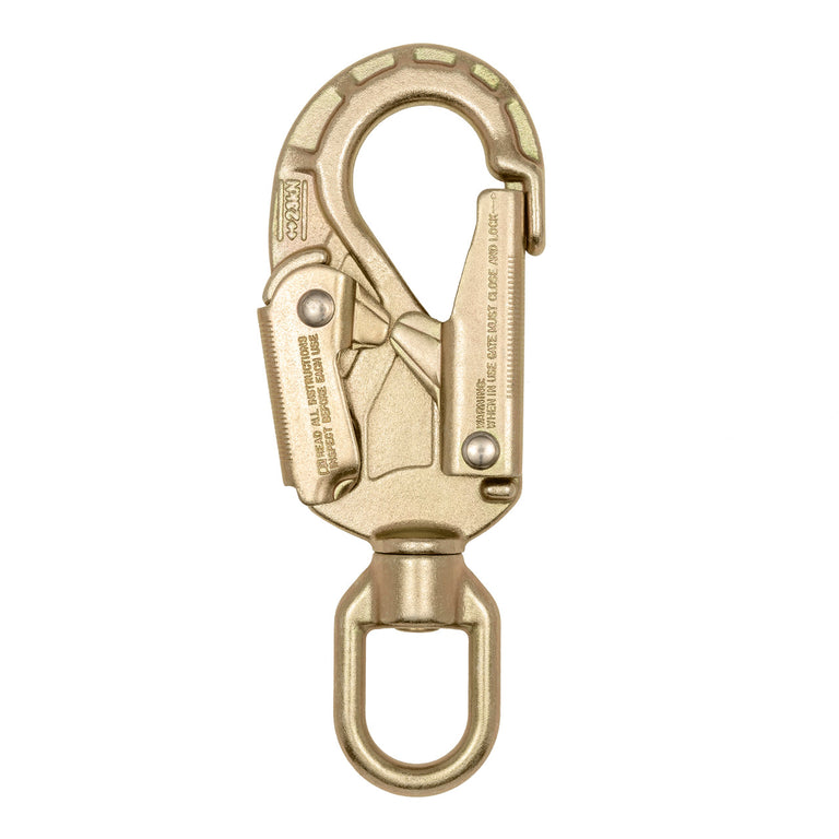 ANSI Forged Steel Swivel Snap Hook - Double Action Self-Locking - 23kN (5,171 lb) MBS - Fall Protection