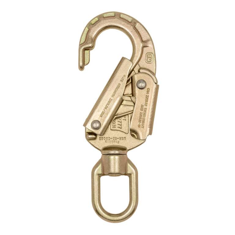 ANSI Forged Steel Swivel Snap Hook - Double Action Self-Locking - 23kN (5,171 lb) MBS - Fall Protection