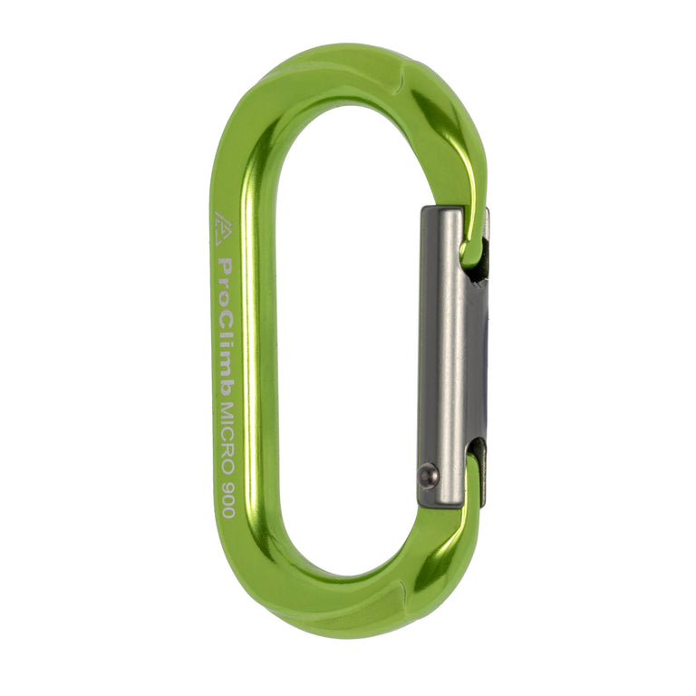 ProClimb Mini 900 Carabiner - Lime Green - Ultra-Light Aluminum (4kN/900lbs) - Pack of 3
