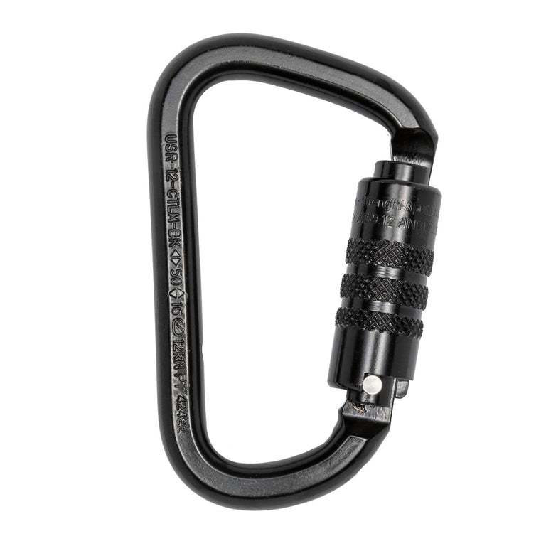 ProClimb Twist Lock Modified D Steel Carabiner - 50kN Professional Grade