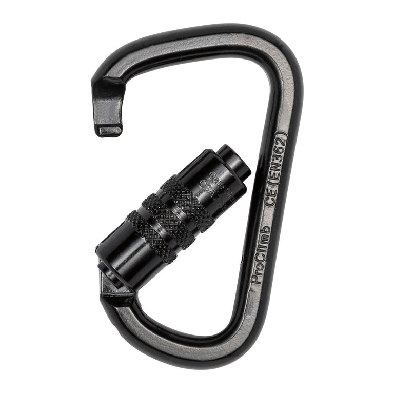 ProClimb Twist Lock Modified D Steel Carabiner - 50kN Professional Grade