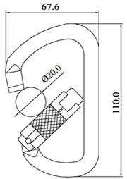 ProClimb 50kN Modified D Steel Carabiner - Twist Lock Gate - Professional Climbing & Rigging Hardware
