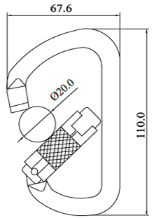ProClimb 50kN Modified D Steel Carabiner - Twist Lock Gate - Professional Climbing & Rigging Hardware