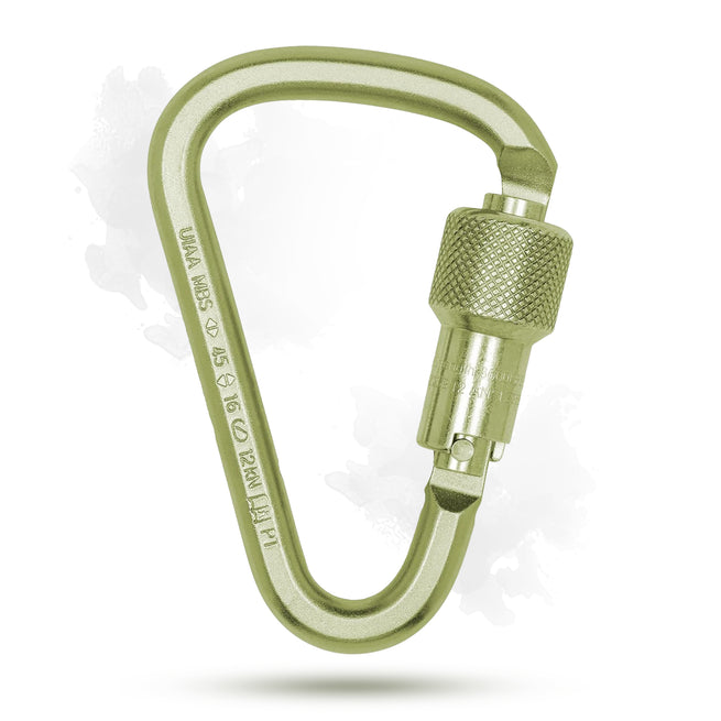Steel Klettersteig Carabiner - Twist Lock Gate - 16kN (3,597 lb) MBS - Via Ferrata & Climbing