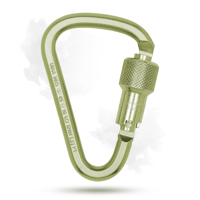 Steel Klettersteig Carabiner - Twist Lock Gate - 16kN (3,597 lb) MBS - Via Ferrata & Climbing