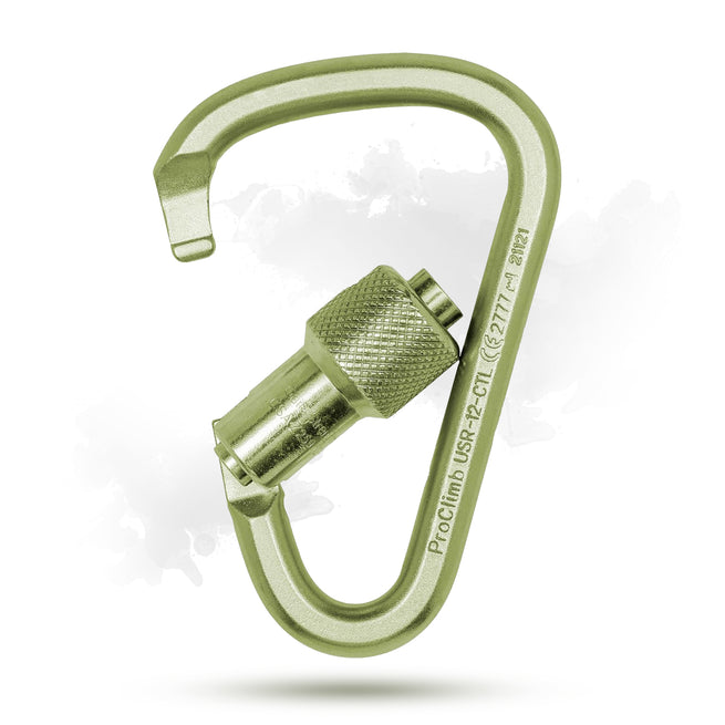 Steel Klettersteig Carabiner - Twist Lock Gate - 16kN (3,597 lb) MBS - Via Ferrata & Climbing