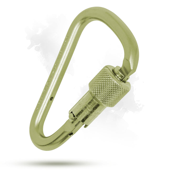 Steel Klettersteig Carabiner - Twist Lock Gate - 16kN (3,597 lb) MBS - Via Ferrata & Climbing