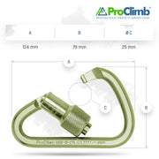 Steel Klettersteig Carabiner - 16 kN