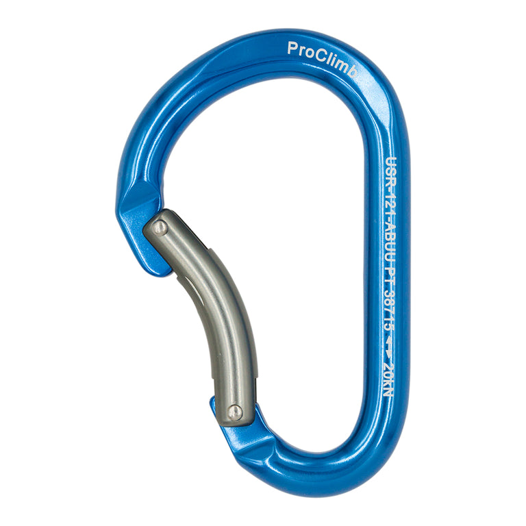 Professional HMS Carabiner - 20kN Bent Gate Aluminum - Blue Anodized