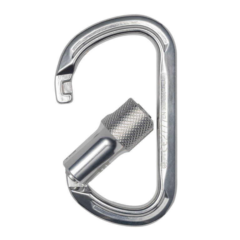 ProClimb Aluminum Alloy Carabiner - Twist Lock Gate - 23kN Strength - Silver Anodized