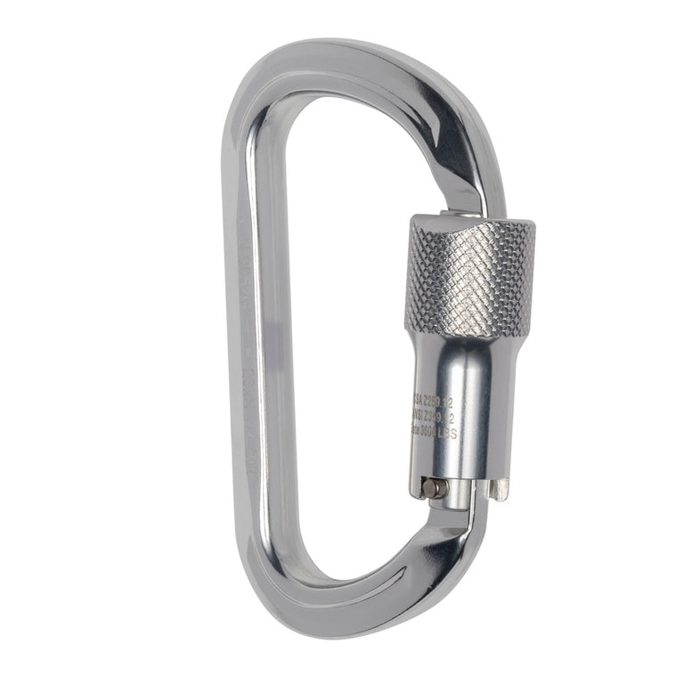 ProClimb Aluminum Alloy Carabiner - Twist Lock Gate - 23kN Strength - Silver Anodized