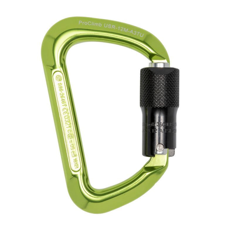 ProClimb Forged Modified-D Aluminum Carabiner - 24kN Triple Lock - Professional Climbing & Rigging