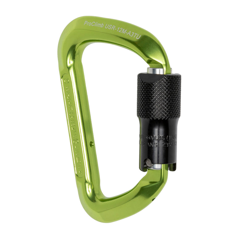 ProClimb Forged Modified-D Aluminum Carabiner - 24kN Triple Lock - Professional Climbing & Rigging