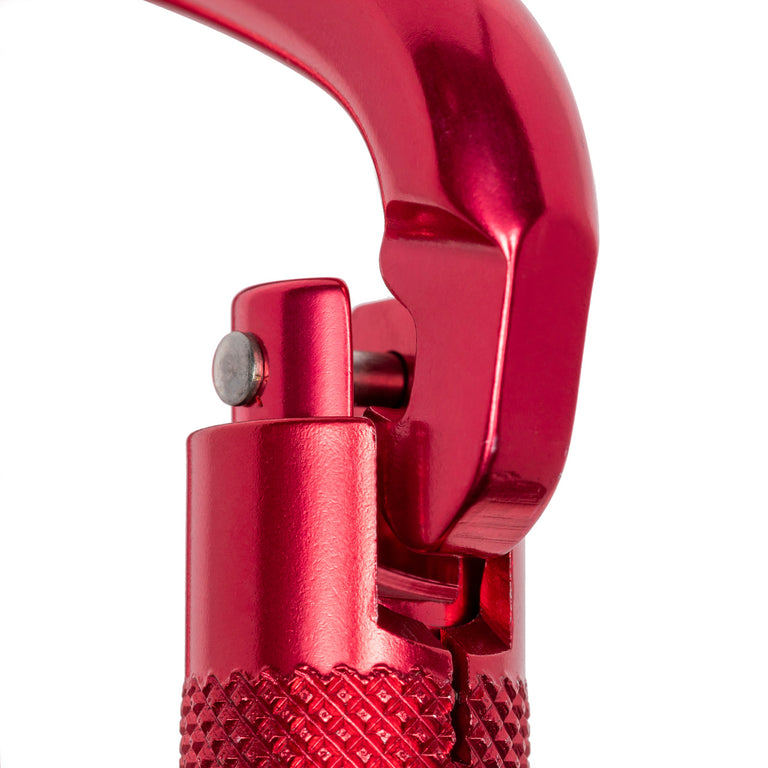 ProClimb Modified D Rescue Carabiner - 25kN Twist Lock - Red Anodized Aluminum