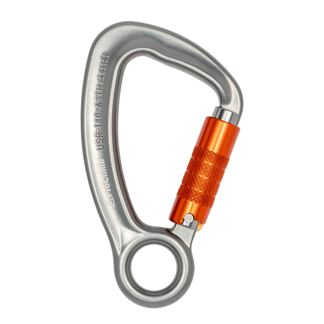 Triple Lock Aluminum Carabiner with Captive Eye - 28kN Professional Grade