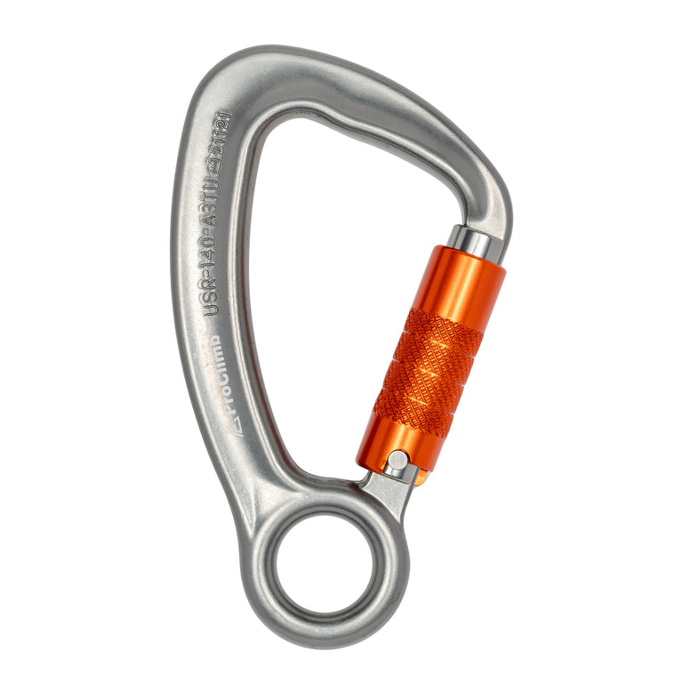 Triple Lock Aluminum Carabiner with Captive Eye - 28kN Professional Grade