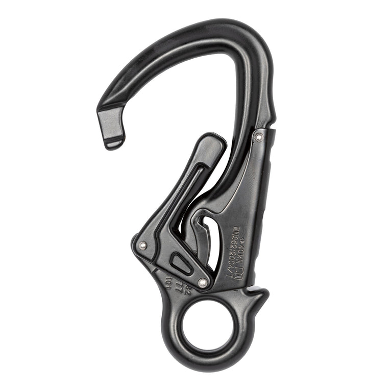 Forged Aluminum Snap Hook with Fixed Eye - 40kN (8,992 lb) MBS - Black Anodized - Ultra-Lightweight 4.4 oz