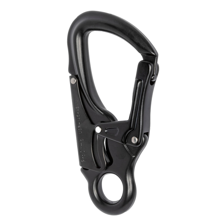 Forged Aluminum Snap Hook with Fixed Eye - 40kN (8,992 lb) MBS - Black Anodized - Ultra-Lightweight 4.4 oz