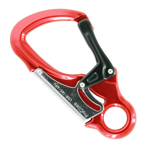 ProClimb Forged Aluminum Snap Hook Red Fixed Eye 4.5oz | U.S. Rigging