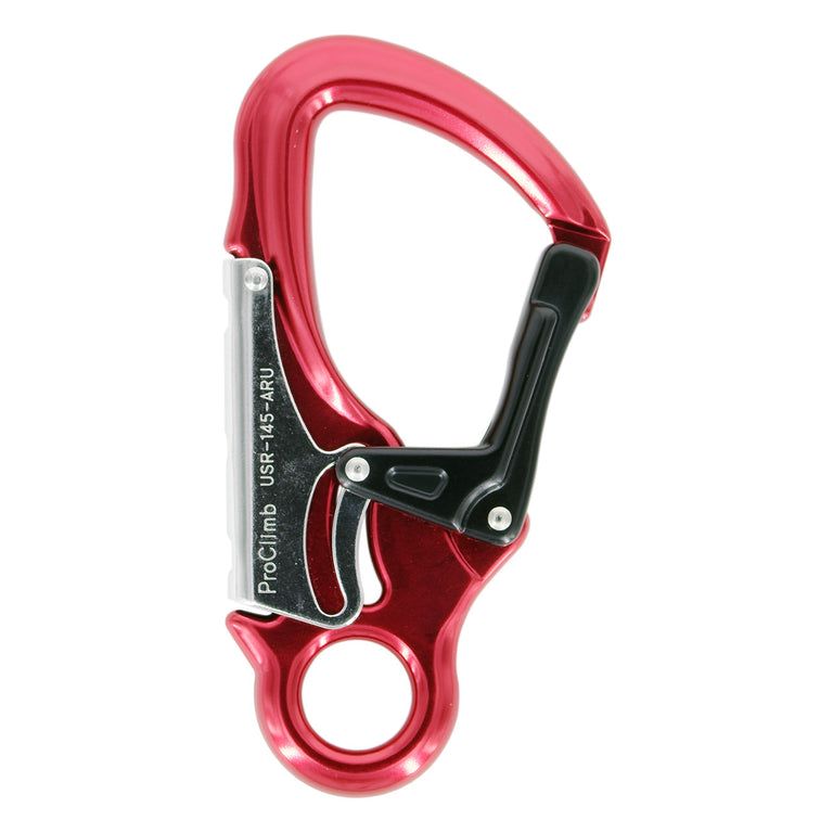 ProClimb Forged Aluminum Snap Hook - Fixed Eye - Red | 4.5 oz Lightweight