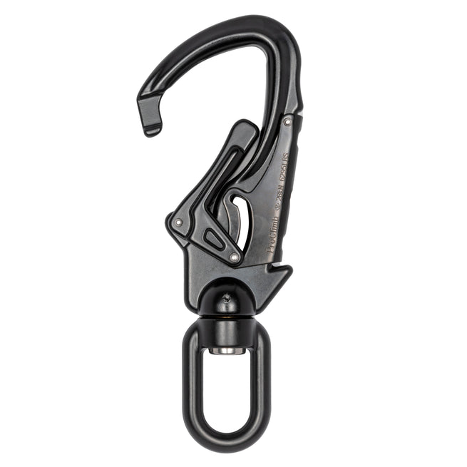 Forged Aluminum Swivel Snap Hook - Double-Action Locking Gate - 28kN (6,294 lb) MBS - Lightweight