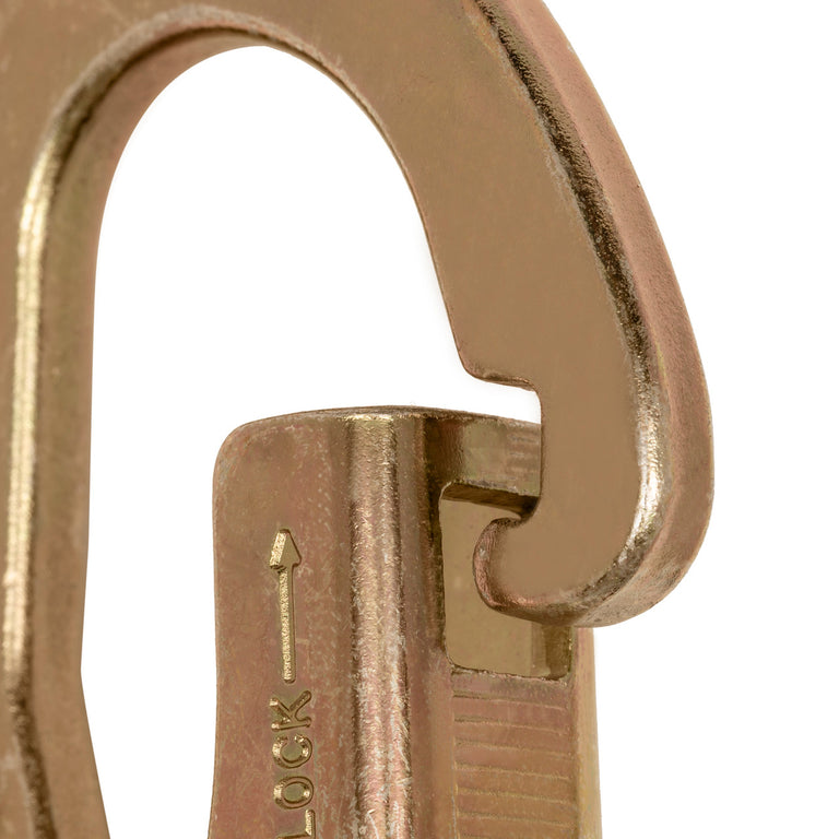 ANSI Z359.12 Steel Spreader Snap Hook - Double-Action Self-Locking - 23kN (5,171 lb) MBS - Wide-Mouth Design