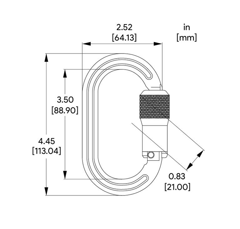 ProClimb I-Beamer Twist Lock Oval Carabiner - NFPA Certified 27kN Aluminum