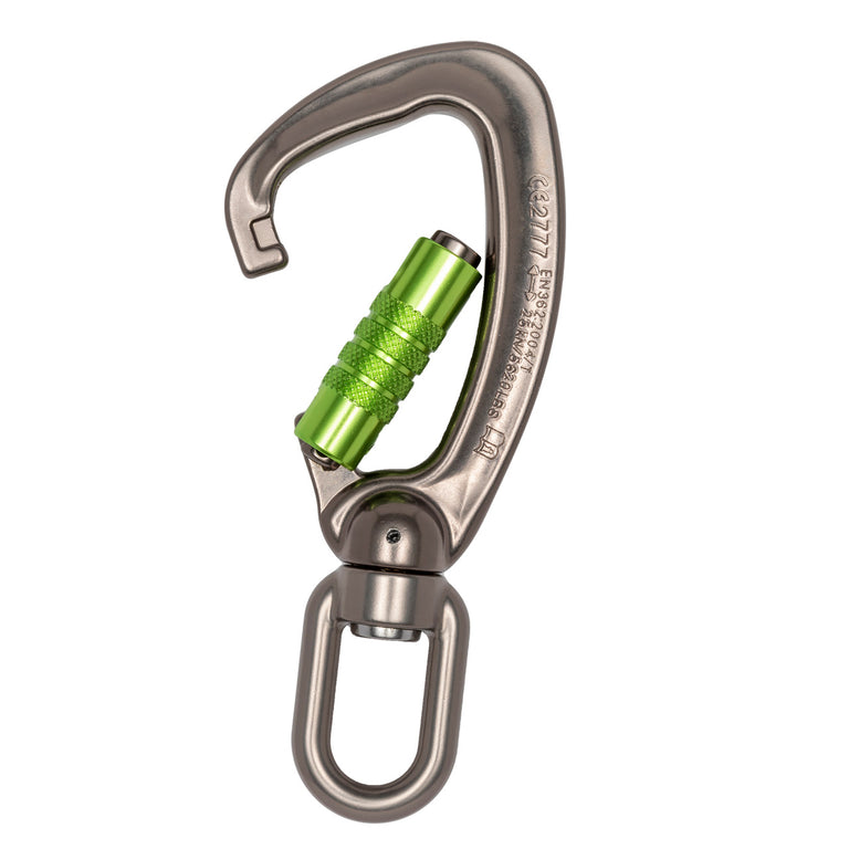 Professional Aluminum Swivel Carabiner - 25kN Triple Lock - Keylock Design