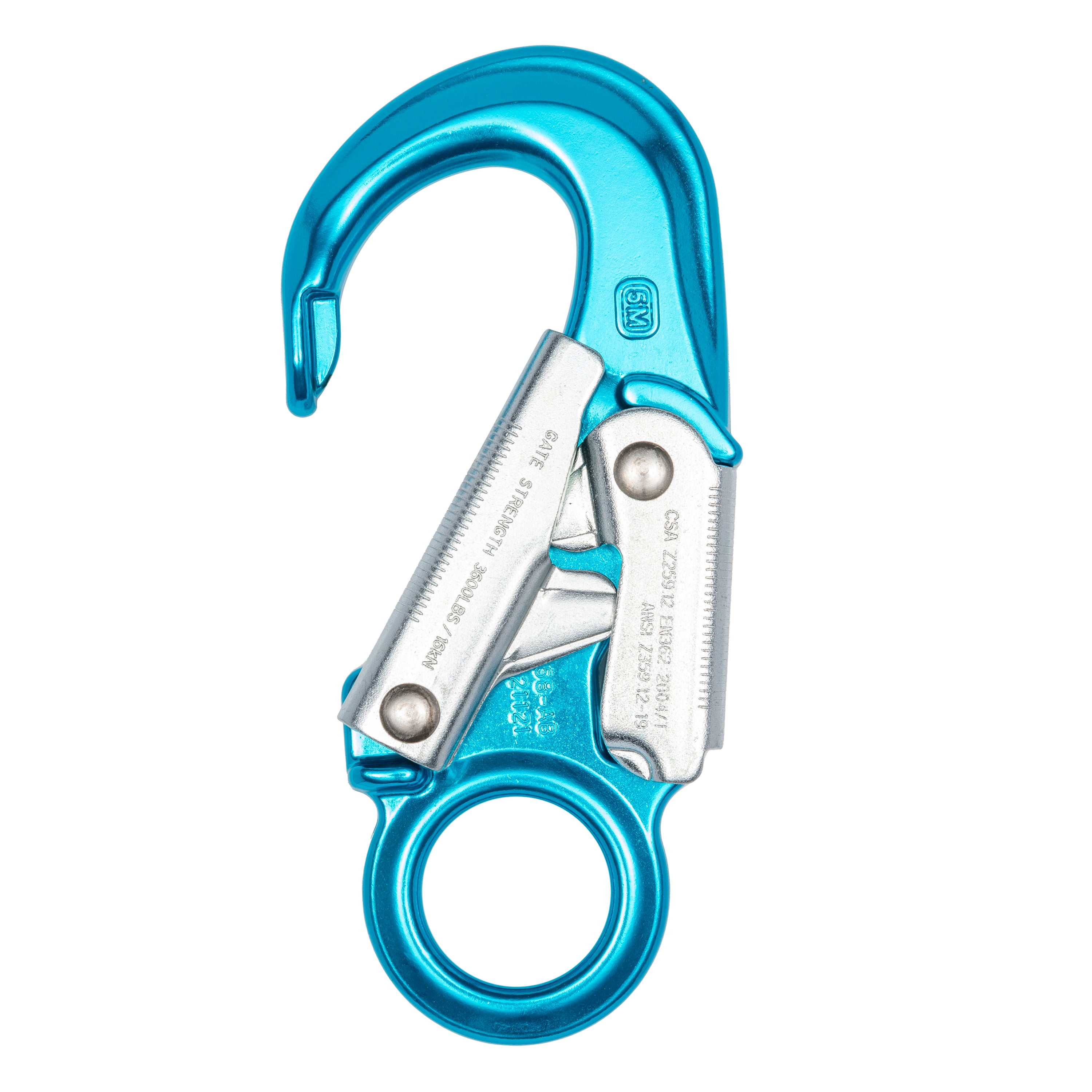 ANSI Forged Aluminum Snap Hook 23kN - Double-Locking Fixed Eye